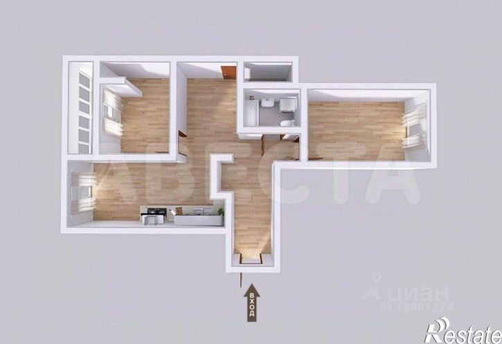3-комн квартира ул. Красный Пахарь, 2к1