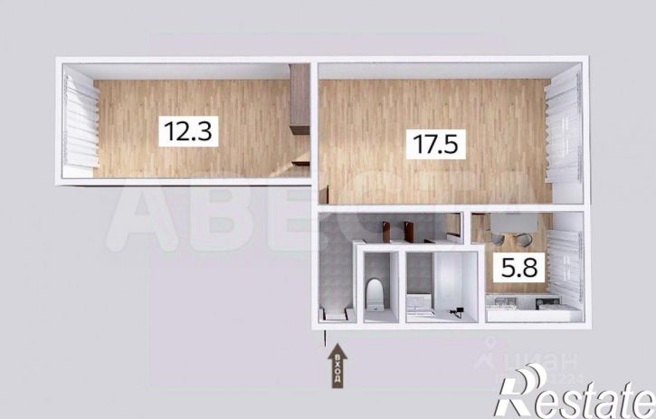 2-комн квартира улица Василия Маргелова, 237,  д. 237