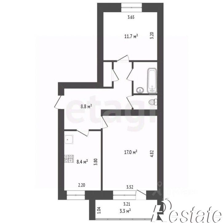 2-комн квартира улица Успенского, 31/1,  д. 31/1