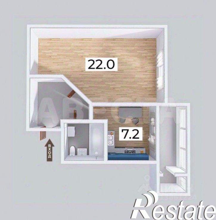 1-комн квартира улица 12 Декабря, 117,  д. 117