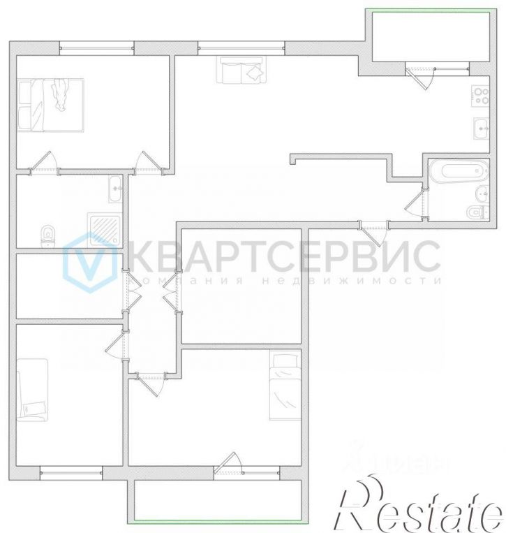 3-комн квартира улица Красный Путь, 103 к3,  д. 103 к3