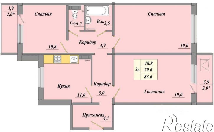 3-комн квартира 1-й Амурский проезд, 3 к2,  д. 3 к2