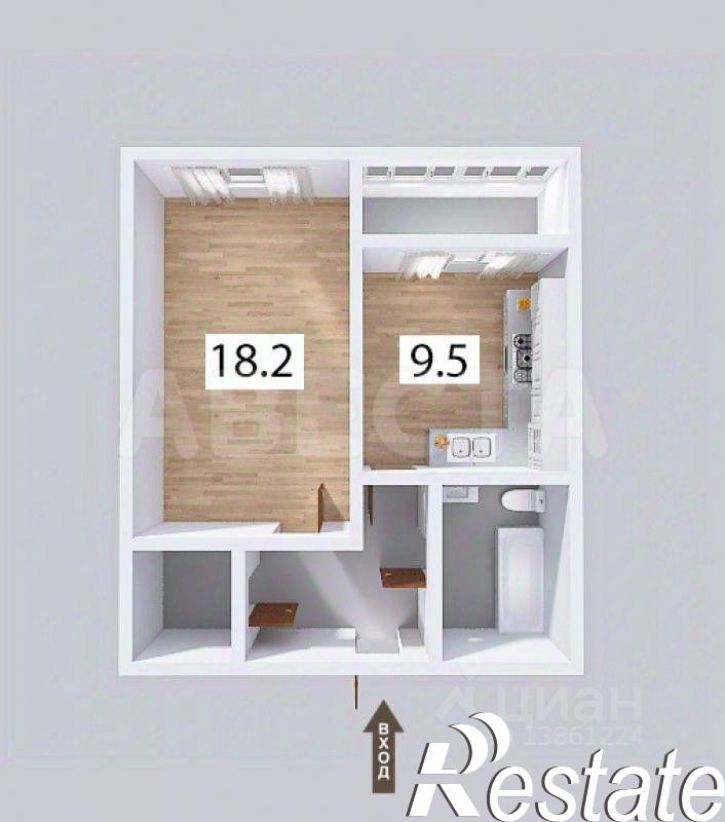 1-комн квартира бульвар Архитекторов, 13,  д. 13