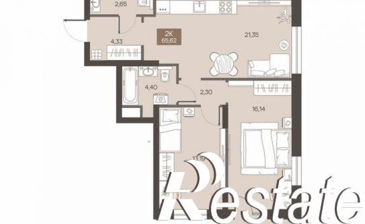 2-комн квартира в новом доме улица Завертяева, 1,  д. 1